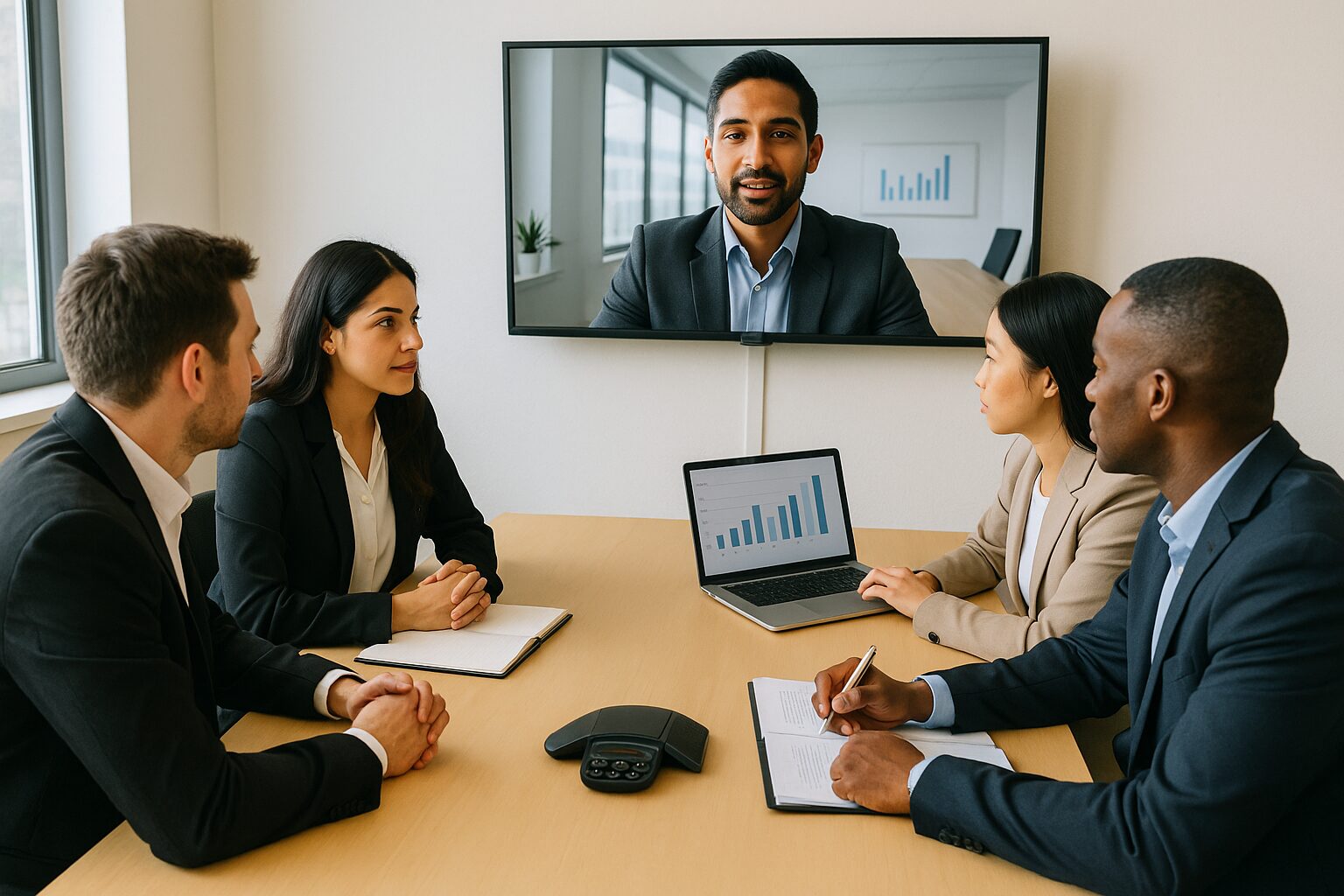 海外拠点とのオンライン会議イメージ